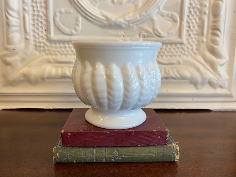 Randall Milk Glass Planter
