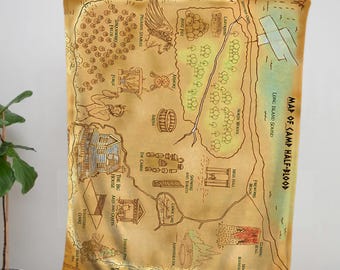 Manta personalizada do Acampamento Meio-Sangue, presente com nome personalizado, manta para fã de Percy Jackson, decoração de semideus, roupa de cama da mitologia grega.
