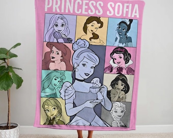 Custom Girls Blanket-Princess Era, Cozy Throw for Toddler Girls, Gift To Niece for Christmas, Princess Blanket Throw Fleece Baby Blankets
