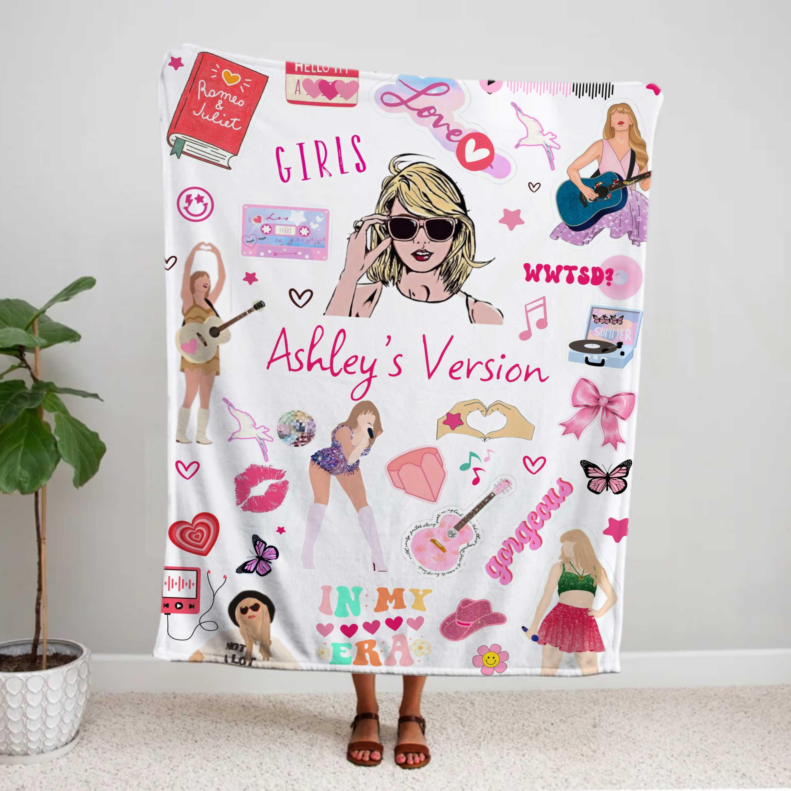 Custom Girls Blanket, Adorable Blanket for Girls, Toddler Girl Bedding Gift, Gift To Niece, Girl Name On Blanket, Granddaugter Gift Blanket
