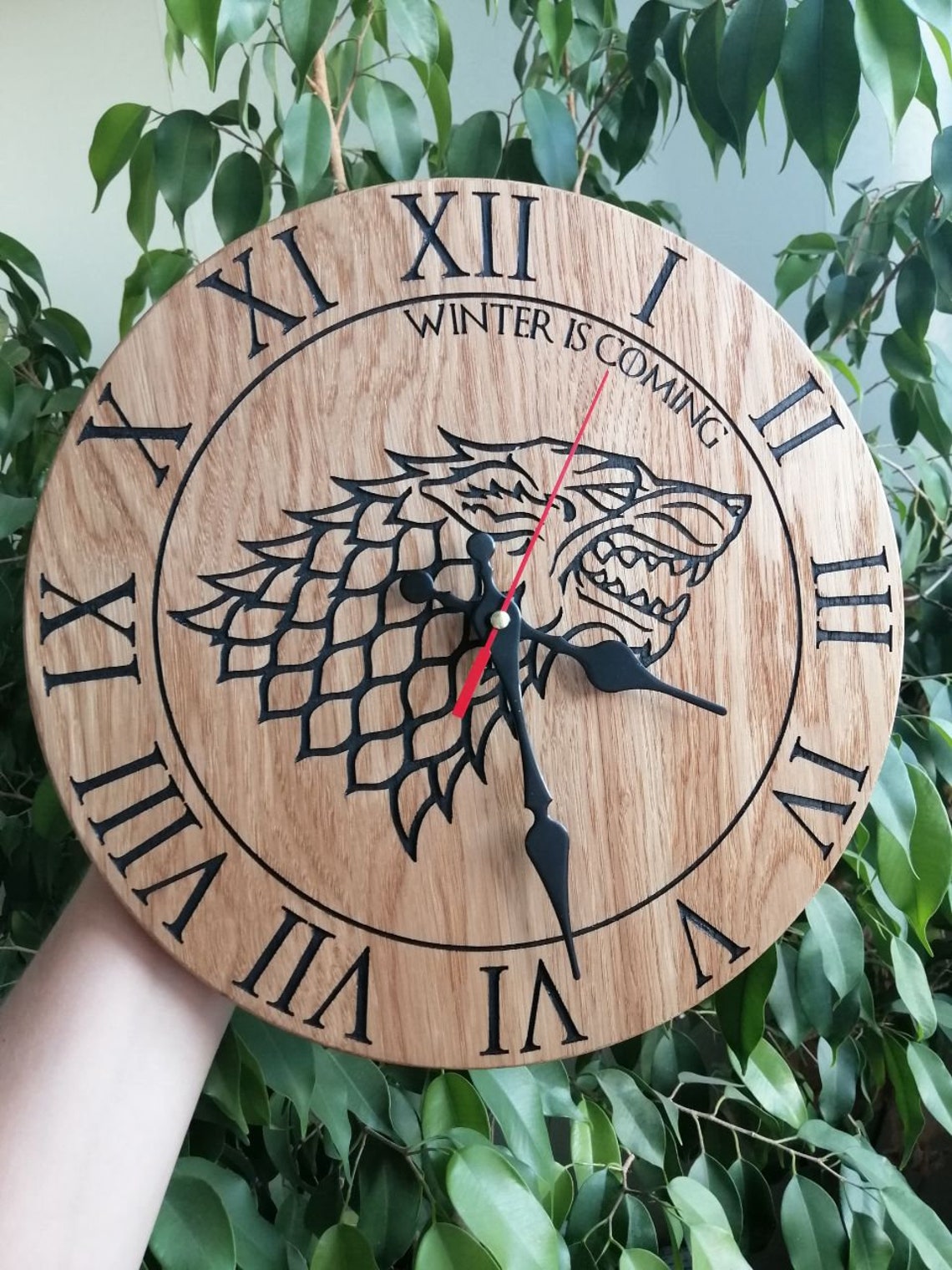 Game of Thrones Stark Wood Wall Clock Wooden Wall Clock Etsy