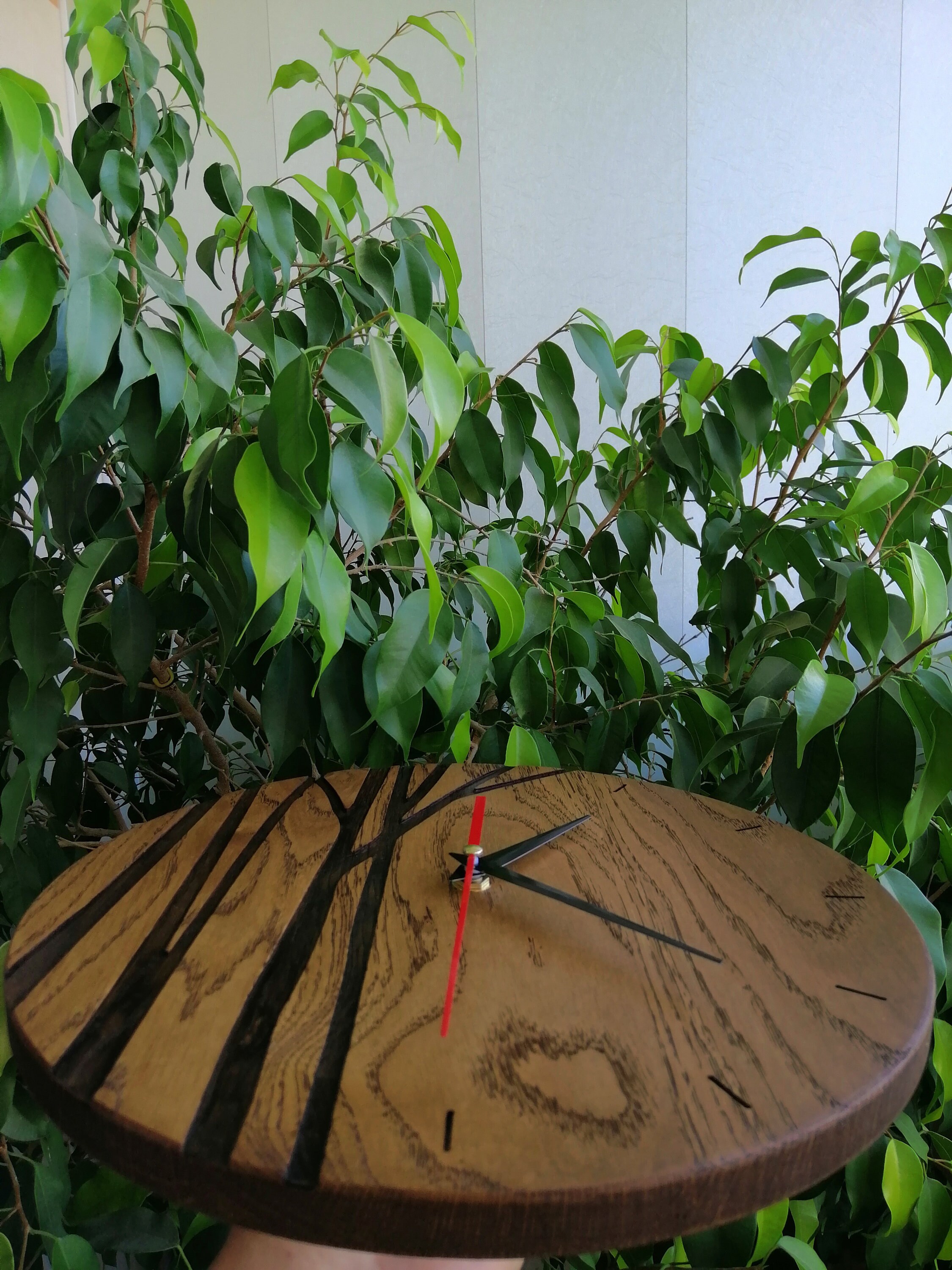 Wooden Wall Clock Modern Clock Natural Oak Wood Clock Etsy