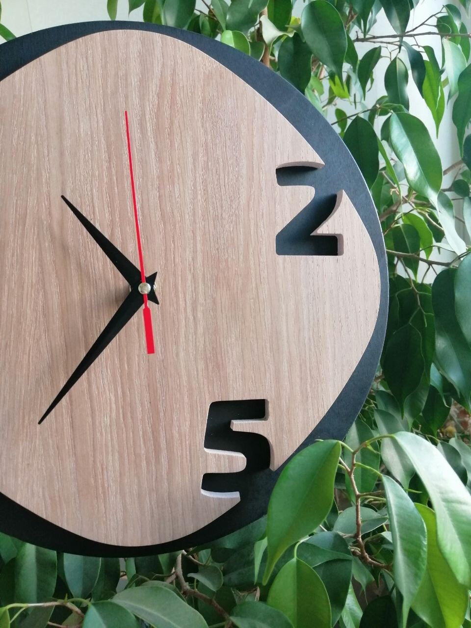 Oak Wall Clock Modern Clock Natural Oak Wood Clock Etsy
