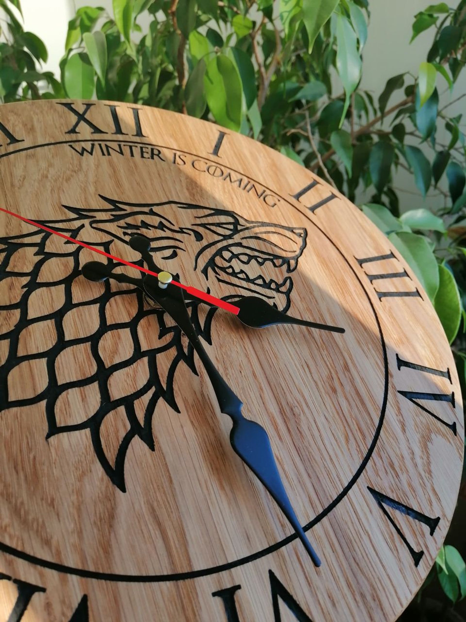Game of Thrones Stark Wood Wall Clock Wooden Wall Clock Etsy