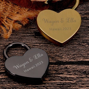 Huwelijksgeschenken | Verjaardagscadeau | Present Love Lock gepersonaliseerd gegraveerd hangslot | Reiscadeaus | Huwelijksreiscadeau | Houd van herinneringen