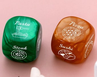 Colorful Dice, Food Delivery Dice, Foodie Dice, Foodie gift, Birthday Gift, Gift for her, Date Night, Unique Christmas Gifts for Boyfriend