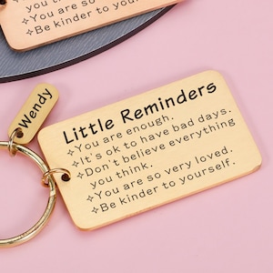 Little Reminders Keychain, Mental Health Gift, You are enough, Inspirational Gift for Daughter Son, Reminder Gift For Friend, Self Love Gift