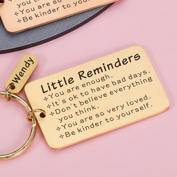 Little Reminders Keychain, Mental Health Gift, You are enough, Inspirational Gift for Daughter Son, Reminder Gift For Friend, Self Love Gift