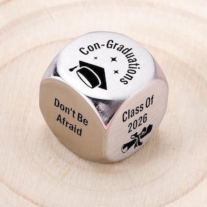 2026 Graduation Gifts, Engraved Text Funny Dice, Class of 2026 Gifts, Personalized Graduation Gifts, Proud Of You Gift, Pocket Gift image 1