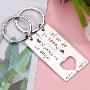 Cadeau personnalisé décès d'un nourrisson, cadeau fausse couche, papa maman d'un ange, porte-clé commémoratif du souvenir, cadeaux perte de bébé, cadeau fausse couche