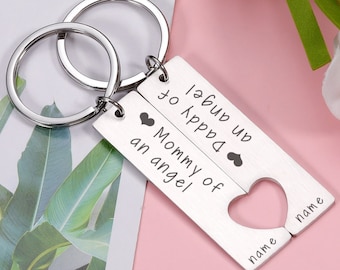 Personalized Infant Loss Gift, Miscarriage gift, Mommy Dad of an angel, Remembrance Memorial Keychain, Baby Loss Gifts, Miscarry Gift