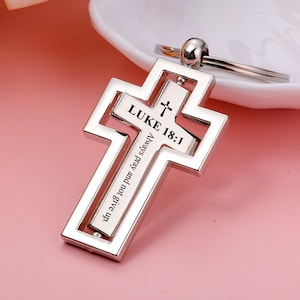 Father&#39;s Day Gifts - Cross Keychains Religious Key Rings Bible Verse Keychain Jewelry Christian Gift Bible Verse Gifts Baptism Gifts for Kid