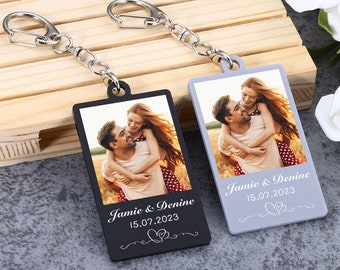Custom Personalized Photo Keychain, Personalized Keychain, Anniversary Gift, Custom Picture Gift, Photo Key Ring,Valentine's Day for Him Her