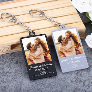 Custom Personalized Photo Keychain, Personalized Keychain, Anniversary Gift, Custom Picture Gift, Photo Key Ring,Valentine&#39;s Day for Him Her