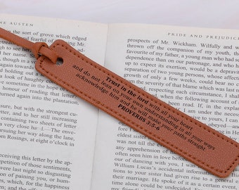 Leather Bookmark Trust in The Lord Proverbs 3:5 Bible Verse Leather Bookmark, Christian Gifts for Kids, Inspirational Gift for Booklovers
