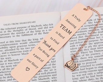 Employee Appreciation Gift Bulk Thank You Bookmark for Women Men Book Lover Coworker Boss Leader Mentor Going Away Leaving Farewell Gifts