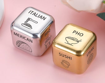 Dados de decisión de alimentos para pareja novio novia marido esposa dados regalo para él su decisión de alimentos dados regalos aniversario regalos de San Valentín