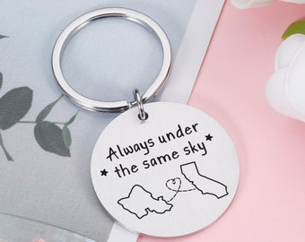 Relación a larga distancia, Regalo a larga distancia, Regalo de amistad para siempre, Siempre bajo el mismo cielo, Regalo de mudanza, Regalo de dejar el hogar