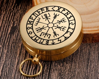 Couple Anniversary Gift, Personalized Gift Compass, Christmas Gift for Him Engraved Compass, Gift for Men Dad Boyfriend, Viking Compass