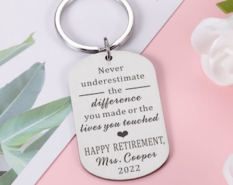 Portachiavi per pensionamento, idea regalo per lui, lei, lei, colleghi, regalo creativo