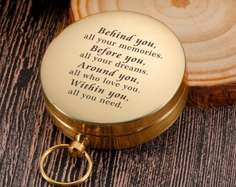 Personalized Engraved Compass, Graduation Gifts, Motivational Gifts, Anniversary Gift, Groomsmen Gift, Valentines Day, Inspirational Quote