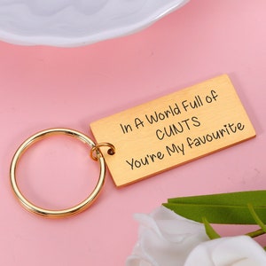 In A World Full of CUNTS You're My FAVOURITE Funny Gifts For Him Men Couple Keyring Offensive Word Cunt Birthday Valentines Day Couples Gift
