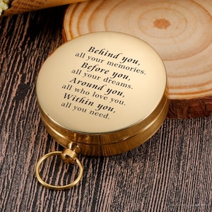 Personalized Engraved Compass, Graduation Gifts, Motivational Gifts, Anniversary Gift, Groomsmen Gift, Valentines Day, Inspirational Quote