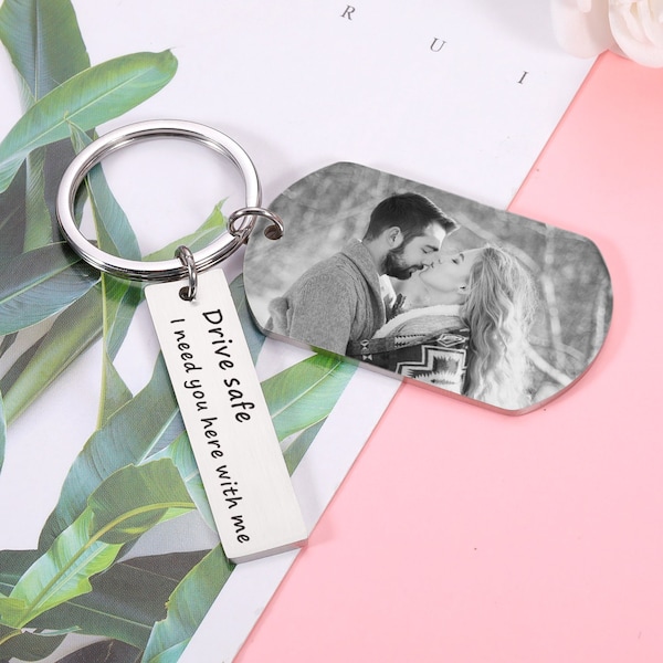 Boyfriend Keychains, Gift For Boyfriend, Anniversary Gift, Drive Safe Keychain, Gift For Him, Personalized Photo gift, Picture keychain