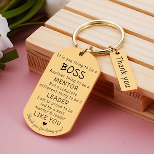 Great Leader Gifts, Thank You Mentor Keychain, Boss Retirement Appreciation Gifts, Boss Day Gift, Leader Boss Mentor Appreciation Gifts
