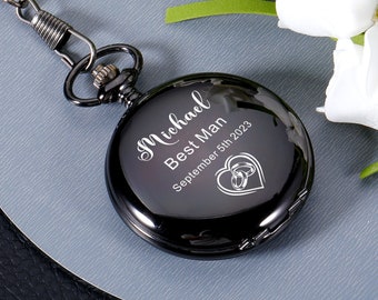 Groomsmen Gifts Personalized Pocket watch with Cufflinks Men's Gifts Groomsman Wedding Gifts for Best Man Pocket Watch Personalised Watch