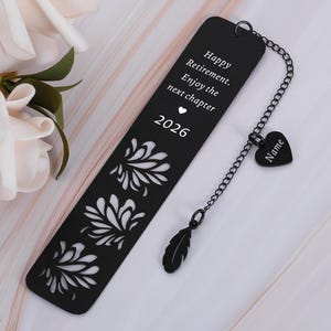 Custom Name Bookmark Retirement Gifts For Women Men Coworker Teacher, Enjoy the Next Chapter Bookmark 2026, Farewell Going Away Gift for Her