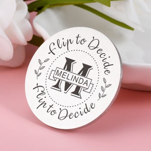 Regalo de parejas, moneda de decisión de volteo, regalo de aniversario, regalo de San Valentín, regalo personalizado para él, regalo para ella, volteo para decidir, novio, novia