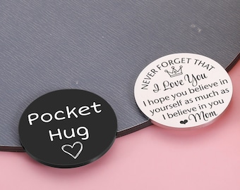 Pocket Hug, Pocket Token, To my son, Never Forget That I Love You, gift for him Her, Personalized Pocket Coin, Custom Birthday Gift for Son