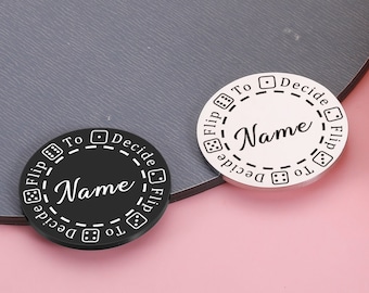Personalised Decision Flip Coin Valentines Gifts for him Flip To Decide Valentine's Day Couples Gifts Couples Decision Coin Funny Valentines