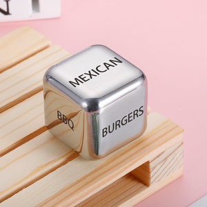 Food Dice Game Food Decision Dice for Couples Dice Set Steel for Him Her Date Night Gifts for Women Men Husband Boyfriend Girlfriend Gifts