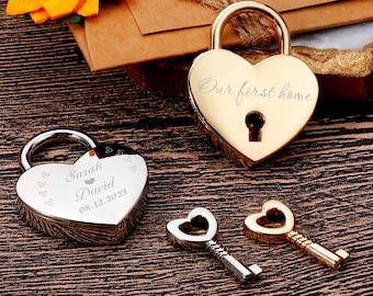 Personalised Padlock Wedding Annivesary Gift Present Love Lock Custom Engraved Padlock Wedding Travel Gifts New Home New Memories Gifts