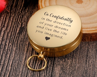Personalized Engraved Working Compass with Custom message, Gift for Men Anniversary, Gifts for Dad Birthday, Christmas Gifts For Him