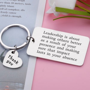 Custom Leadership Keychain, Leadership Gift, Thank you Gifts for Leader, Personalized Leadership Gifts, Employee Appreciation Gifts
