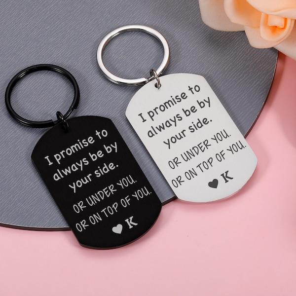 Personalized Couple keychain-I'll always be by your side... funny Key chain,Valentine’s Day gift For Boyfriend,Couples  Gift For Girlfriend