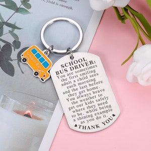 Bus Driver Keychain Personalized, Appreciation Gifts for School Bus Driver,Back To School Gifts,Thank you Gifts,Bus Driver Appreciation Gift