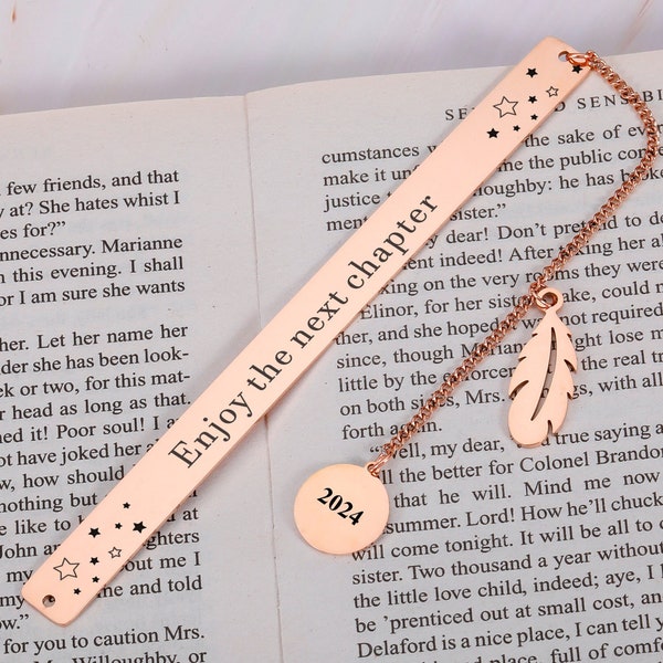Enjoy The Next Chapter 2024 Graduation Gifts for Women Personalized Retirement gift for Co-worker Leaving Gifts Bookmark Gift for Women Men