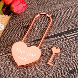 Personalised Engraved Heart Padlock Love Locks Your Custom Text Valentines Anniversaries Wedding Present Gift Bridge Padlock Gift for Travel
