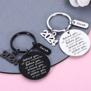 Behind you all your memories, 2024 Graduation Gifts, Grad gift, Back to School, College High School Graduation, 2024 Graduation Keyrings