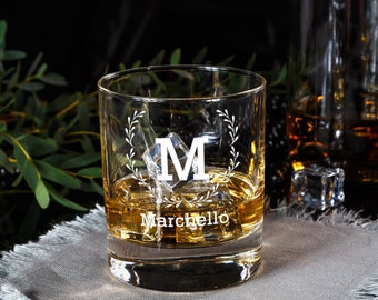 Personalized Old Fashioned Glasses, Customizable Whiskey Glass, Custom On the Rocks Glasses, Retirement Gift, Anniversary gift, Glass Cup
