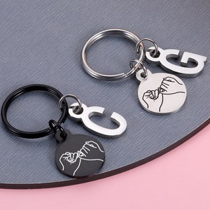Pinky Promise Keychains, Pinky Promise Keyrings, Chritmas Gift, Personalized Pinky Promise Keyrings, Couples Gift, Valentine&#39;s Day Gift
