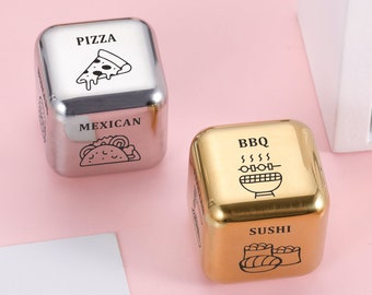 Regalos del Día de San Valentín, Dados de comida para llevar, Regalo de cumpleaños para él ella, Dados de comida únicos personalizados, Tomador de decisiones de alimentos, Dados de comida para llevar