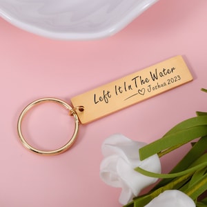 Left It In The Water, Custom Name Keychain Baptism Gifts for Women Men Adult Personalized Religious Jewelry Christian Gifts for Girls Boys