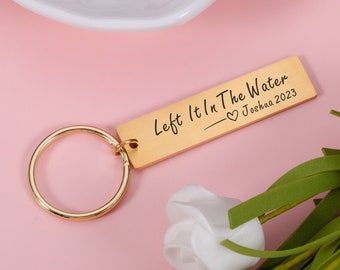 Left It In The Water, Custom Name Keychain Baptism Gifts for Women Men Adult Personalized Religious Jewelry Christian Gifts for Girls Boys