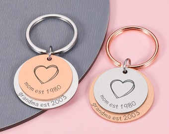 Personalized Keychain For Grandma Pregnancy Announcement Gift For Grandma Est. Grandma Gift, Mother's Day Gift, Gift for Mother