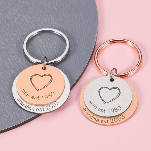 Personalized Keychain For Grandma Pregnancy Announcement Gift For Grandma Est. Grandma Gift, Mother's Day Gift, Gift for Mother